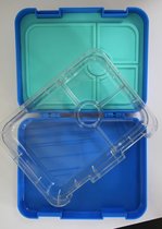 Gaffelbox 4 - Blauw - Bento lunchbox/broodtrommel met 4 lekvrije vakjes voor jong en oud