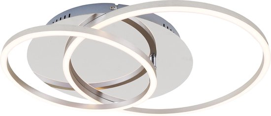 Briloner Leuchten FRAME Plafondlamp - LED - 40W - Dimbaar - Draaibaar - Ø 30cm - Chroom Aluminium