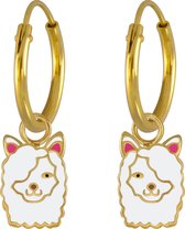 Joy|S - Zilveren Alpaca lama bedel oorbellen 14k goudplating