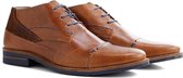 NoGRZ F.L.Wright - Hoge leren veterschoen heren - Cognac - Maat 46