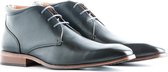 Travelin Gatwick Leather - Nette leren veterschoenen - Heren - Zwart - Maat 40