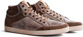 Travelin Leicester Leather - Halfhoge nette sneakers - Lichtbruin leer - Maat 46