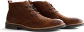 Travelin Newburgh - Halfhoge leren veterschoenen - Cognac leer - Maat 41