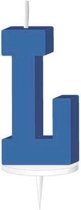 Haza Original Letterkaars ''l'' Met Houder 4 Cm Wax Blauw