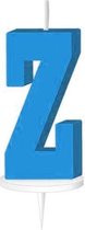 Haza Original Letterkaars ''z'' Met Houder 4 Cm Wax Blauw