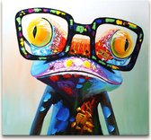 Handgeschilderd schilderij Olieverf op Canvas - Wise Frog