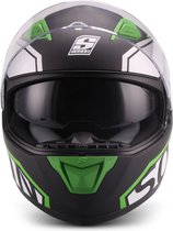 SOXON ST-1001 RACE integraal helm, motorhelm, scooterhelm ECE keurmerk, Groen, M hoofdomtrek 57-58cm