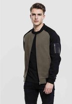 Urban Classics Bomber jacket -M- 2-Tone Raglan Sweat Groen/Zwart