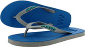 Waves teen slippers unisex blauw - grijs maat 38 vegan duurzaam fair rubber flip flops
