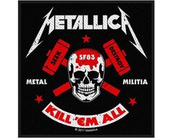 Metallica Metal Militia Patch zwart-rood-wit Polyester -
