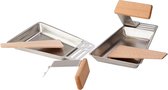 Grill Time mini grillpan "Gustico", set van 2, RVS, 17 x 11 x 2 cm voor op de BBQ