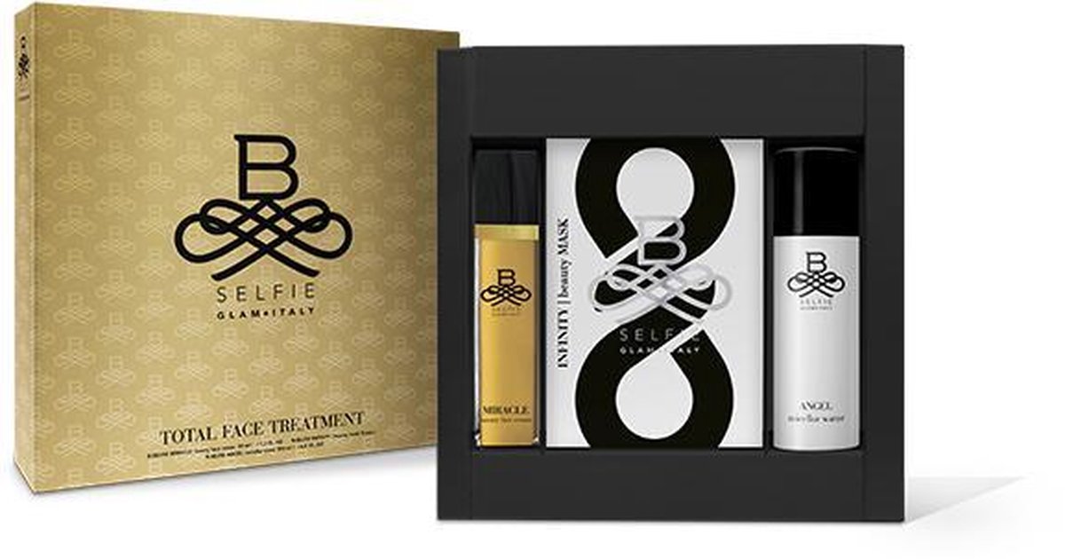 Goedkoopste B-Selfie Total Face Treatment Glam Set - Hyaluronzuur Masker, Micellar water & Luxury anti-aging gezichtscrème