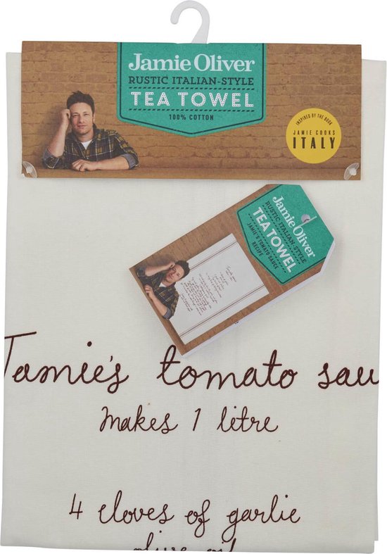 Jamie Oliver - theedoek - Italian Style - tomato saus