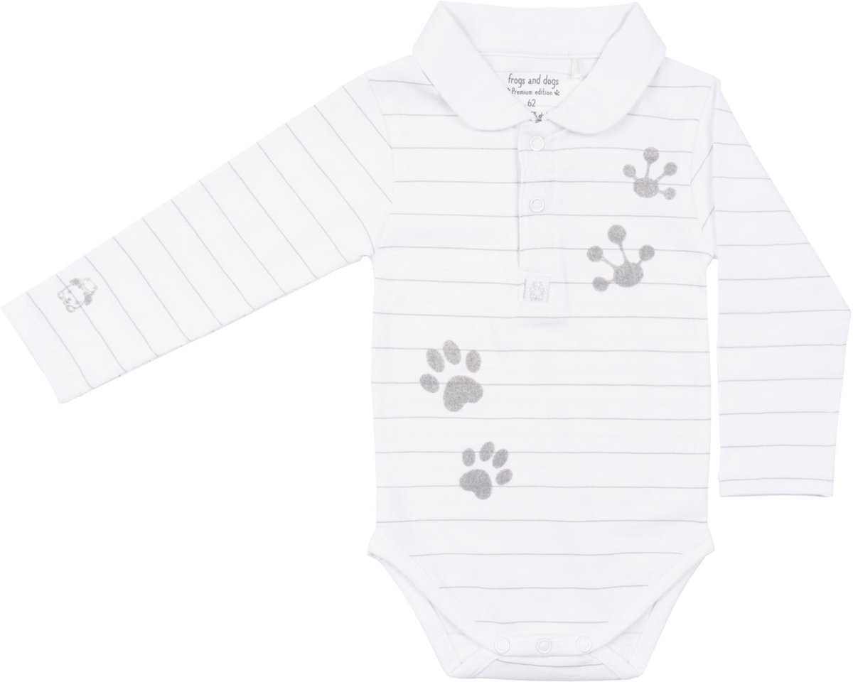 Frogs and Dogs | Polo Romper | Wit | Maat 62