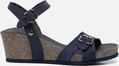 Panama Jack Valentine Basics B3 sandalen met sleehak blauw - Maat 42