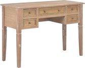 Computer bureau Hout Bruin (Incl organizer) - Computerbureau met lades hout - Werktafel met lades