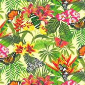 Inpakpapier Jungle Bloemen vlinders 30cm x 200mtr
