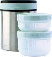 Food Container Thermo 1 liter Laken / GEÏSOLEERDE ROESTVRIJ STALEN THERMOS VOOR VOEDSEL, 1L ,MET 2 BINNENCONTAINERS