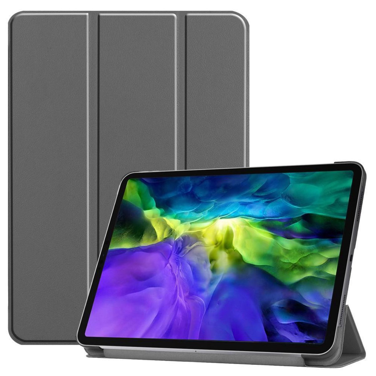 Geschikt voor Apple iPad Pro 11 2018 hoesje - Smart Tri-Fold Case - grijs