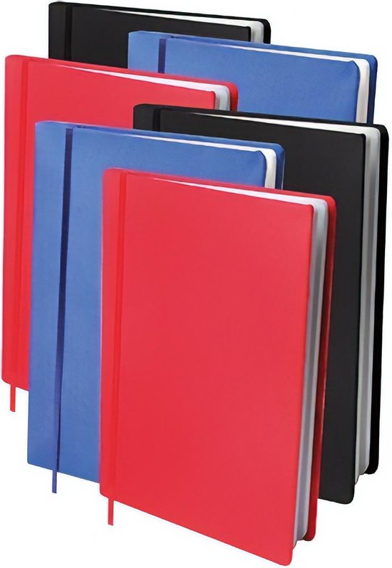 Dresz Rekbare Boekenkaft Mix(zwart/rood/blauw) - A4 - 6-pack bol.com
