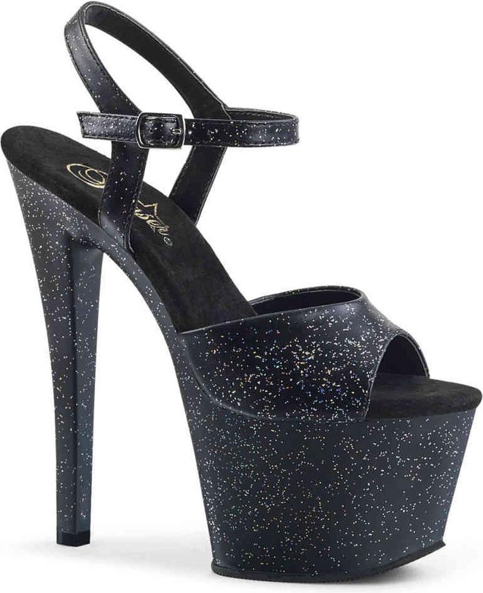Pleaser - SKY-309MMG Sandaal met enkelband, Paaldans schoenen - Paaldans schoenen - 36 Shoes - Zwart