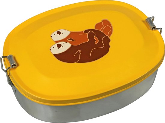 Foto: The zoo collection broodtrommel roestvrij staal lunchbox sea otter zeeotter mat