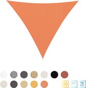 Driehoekige luifel van Lumaland incl. spandraden |polyester met dubbele pu-laag | Driehoek 3 x 3 x 3 m| 160 g/m² - oranje