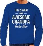 Awesome grandpa / opa cadeau sweater blauw heren XL