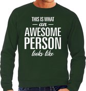 Awesome person - geweldig persoon cadeau sweater groen heren - Vaderdag kado trui L