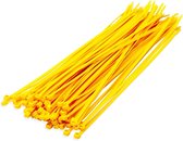 200x stuks kabelbinder / kabelbinders nylon geel 10 cm x 25 mm - bundelbanden - tiewraps / tie ribs / tie rips
