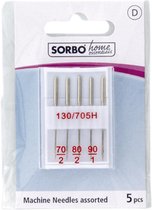Sorbo Home Essentials - 5 machinenaalden - naalden naaimachine assorti (70/80/90/100) naaimachinenaalden