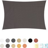 Rechthoekige luifel van Lumaland incl. spankoorden|polyester met dubbele pu-laag | Rechthoekig 3 x 4 Meter | 160 g/m² - donkergrijs