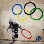 BANKSY Olympic Rings Canvas Print