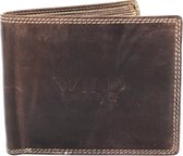 Wild Leather Only !!! Portemonnee Heren Buffelleer Donkerbruin - 11.5X1.5x9Cm - (Rg505-15) -