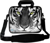 Sleevy 17,3 laptoptas witte tijger