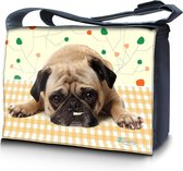 Sleevy 15.6 laptoptas / messenger tas schattig hondje - laptoptas - schooltas