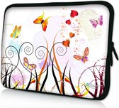Sleevy 11.6 laptophoes gekleurde vlinders - laptop sleeve - Sleevy collectie 300+ designs