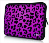 Laptophoes 14 inch panterprint paars - Sleevy - laptop sleeve - laptopcover - Sleevy Collectie 250+ designs