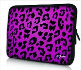 Tablet hoes / laptophoes 10,1 inch panterprint paars - Sleevy - laptop sleeve - laptopcover - Sleevy Collectie 250+ designs - tablet sleeve