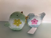 Set van twee decoratieve vogels - blauw & groen