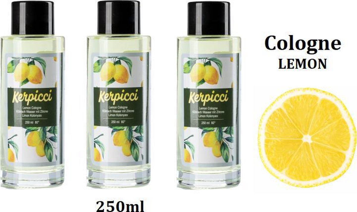 Goedkoopste Eau de cologne LEMON 1 stuk | Glas | kolonya | 250ml | 80° | Aftershave