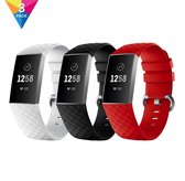 YONO Bandjes 3-pack – Fitbit Charge 3 en 4 – Rood/Wit/Zwart – Small