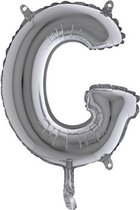 Folieballon - letter G - zilver - Grabo Balloon - 35cm