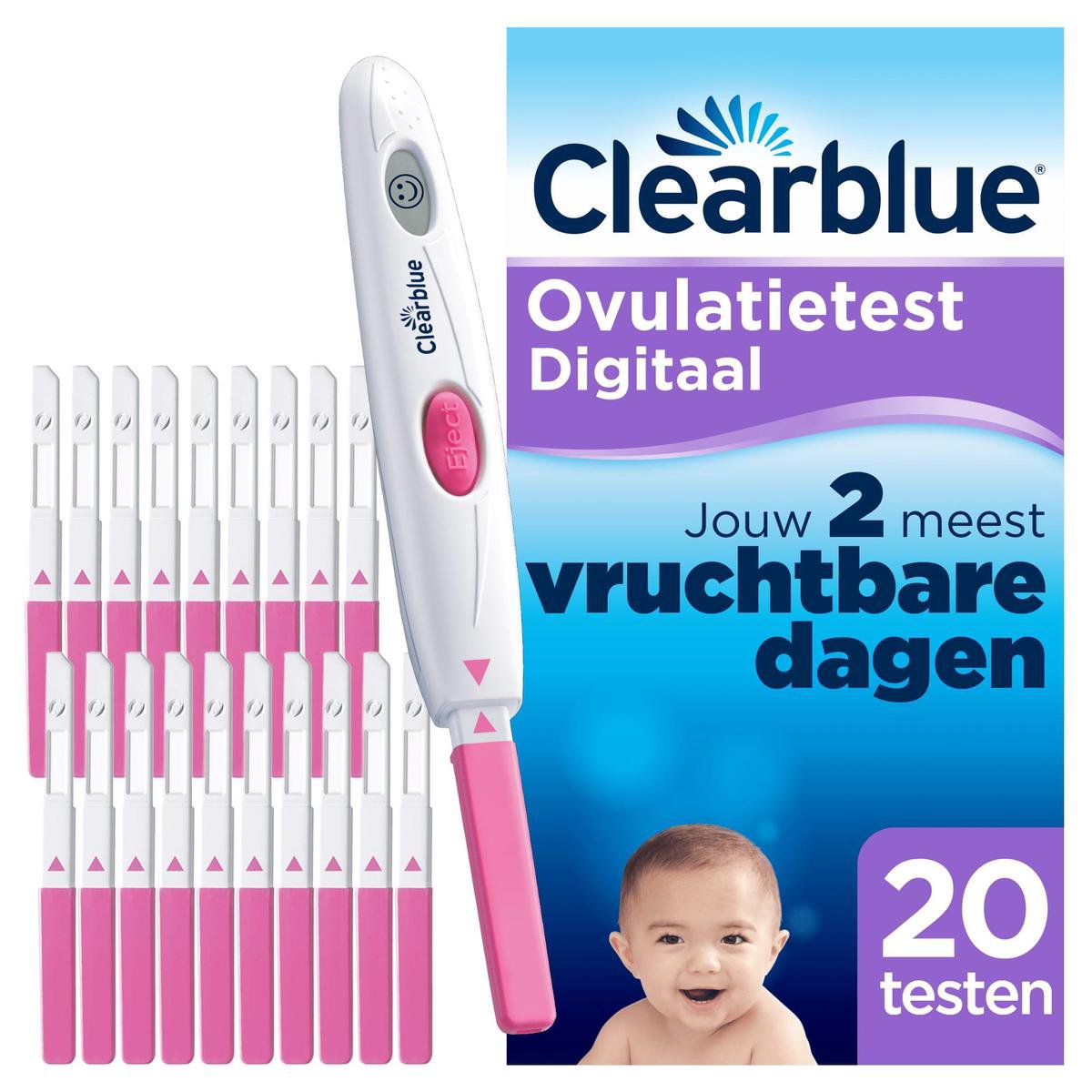 Clearblue Ovulatietest Set Digitaal - 1 digitale houder en 20 testen - Clearblue