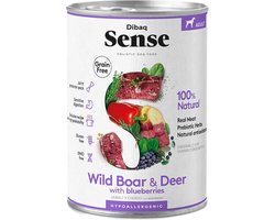 Dibaq Sense Holistische hondenvoeding met hert everzwijn en bosbessen tray 12 stuks