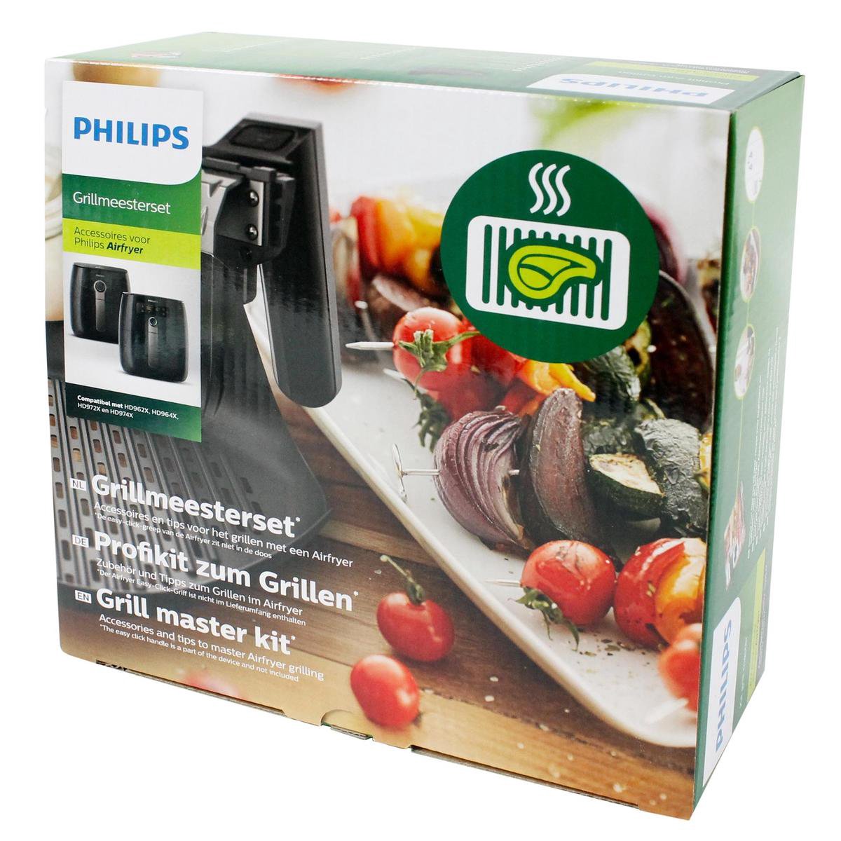 Philips HD9951/00 Kit d'Accessoires pour Airfryer XXL : 1 Fond de Gril + 6  Brochettes + 1 Livret de Recettes : : Cuisine et Maison
