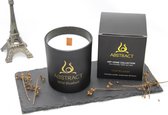 Geurkaarsen - Abstract Flame - Art Home Collection - Eco-Friendly 100% soya wax - Fragrance Wild Bluebell - wood-wick 45 hours - 230 gram