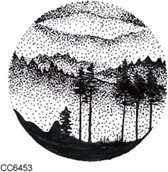 Temporary tattoo | tijdelijke tattoo | fake tattoo | tekening landschap in een cirkel met bergen en lucht | 60 x 60 mm