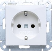 OPUS 55 1-voudig wandcontactdoos | stopcontact geaard PREMIUM glanzend wit - 50 stuks verpakking