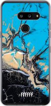 LG G8 ThinQ Hoesje Transparant TPU Case - Blue meets Dark Marble #ffffff